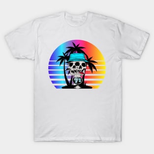 Skull Head Cocktail Sunrise T-Shirt